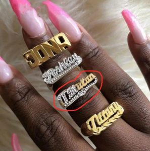 Anello Personalizzato Qiuhan con Nome 3D, Placcato Oro, Gioiello Hip-hop <span class=keywords><strong>Rock</strong></span> Esagerato <span class=keywords><strong>Punk</strong></span> per Uomo Unisex - Product Image 4