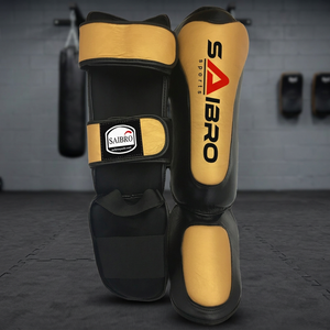 Protège-tibias et protège-pieds en cuir PU personnalisables pour le Muay Thai, le MMA, la boxe, le karaté et l'entraînement en arts martiaux - Product Image 5