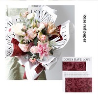 Nouveau Papier d'Emballage Floral Mat 7 Plis Imperméable Thème Rose Tendance Internet Style Anglais Minimaliste Romantique 50x57cm