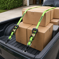 Sangle d'arrimage robuste pour camion, 25 mm, 2,5 tonnes (2500 kg), 5 m, avec cliquet, pour sécurisation de la charge