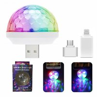 Mini lampe disco à commande sonore, lumière de scène DJ, petite boule magique LED pour la décoration de fête familiale KTV