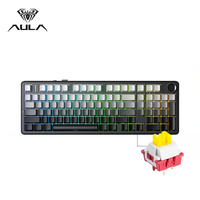 Clavier mécanique sans fil ergonomique AULA F99 PRO, nouveau, trois modes, USB Type-C, rétroéclairage 7-RGB, personnalisable, en plastique, pour ordinateur de bureau