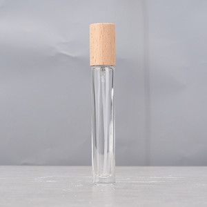 Mini Botella de Perfume Cuadrada/Redonda de Vidrio, Recargable, a Prueba de Fugas, con Atomizador, Tapa de Madera y Pulverizador, para Serigrafía - Product Image 2