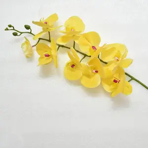 Fausses orchidées en latex rouge blanc 3D de luxe, fleurs artificielles pour décoration de mariage