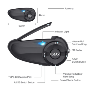 Q7 <span class=keywords><strong>EJEAS</strong></span> motocicleta Bluetooth casco auriculares 7 jinetes Grupo hablar intercomunicadores llamadas manos libres para carretera - Product Image 2
