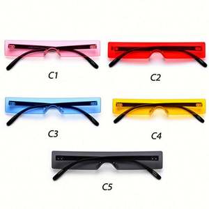 Lunettes de soleil carrées de luxe pour femmes, nouvelle mode 2019, très tendance, couleur bonbon, protection UV400, sans monture, forme rectangulaire - Product Image 6