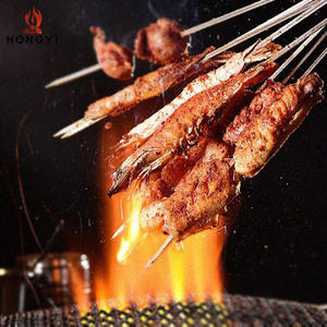 Brochettes en acier inoxydable Hongyi 55 cm 10 mm 2 mm, outils de barbecue plats pour la cuisson en extérieur, accessoires de barbecue durables et réutilisables - Product Image 3