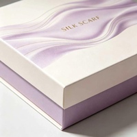 Boîte cadeau de luxe rigide pour foulard en soie avec logo personnalisé, boîte d'emballage avec couvercle et base avec insert en mousse pour l'emballage des foulards