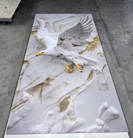 Panneau mural intérieur en PVC UV effet marbre, imperméable, haute brillance, pour la décoration d'hôtels et de villas