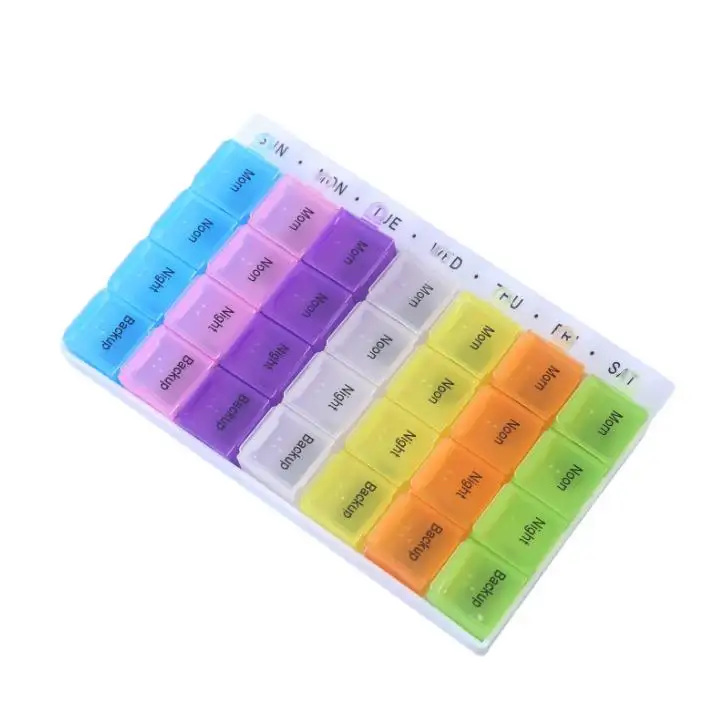 Monthly Pill Box am/pm Pill Organizer Case for 7 Days 28 Compartments Pill Packaging Boxes Travel Portable Storage Box