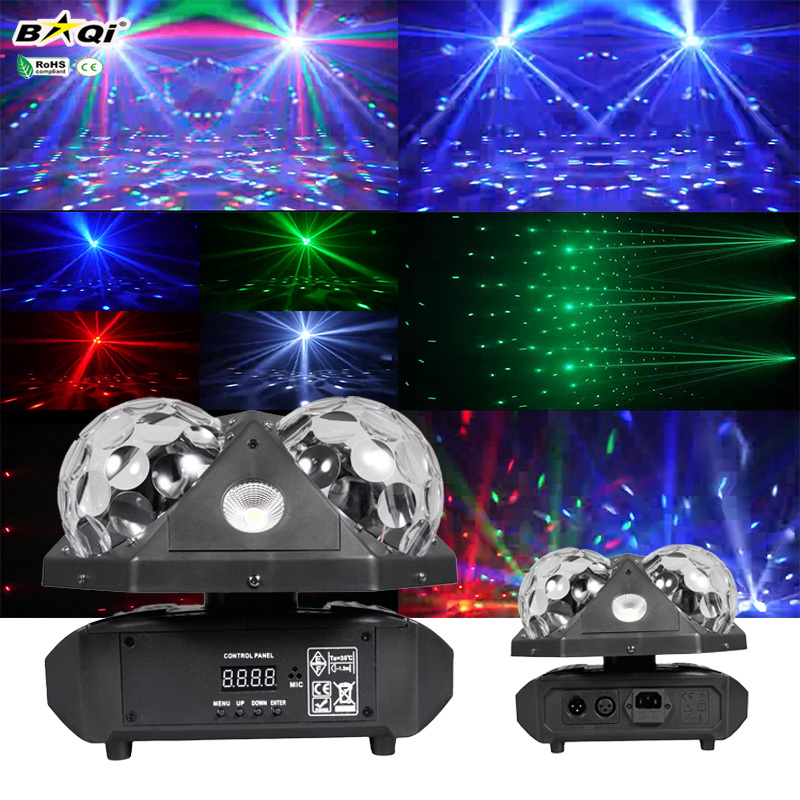 Portable High-Power RGB LED Party Indoor DJ Light Disco Ball Strobe Lamp Home 150mW Red/Green Laser DMX Sound Activated Stage