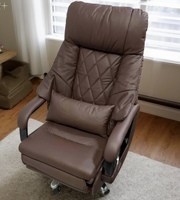 Chaise de bureau exécutive moderne en cuir léger, chaise d'ordinateur pour la maison, design ergonomique inclinable réglable, fonction massage, acier