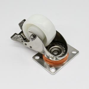 SS 304 Edelstahl Lenk rollen 75 100 125 150mm PU Gummi Nylon Optionen - Product Image 5