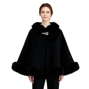 Capa Elegante de Piel Sintética de Visón para Mujer, con Ribete de Felpa, para Vestidos de Noche de Invierno y Trajes de Novia - Product Image 6