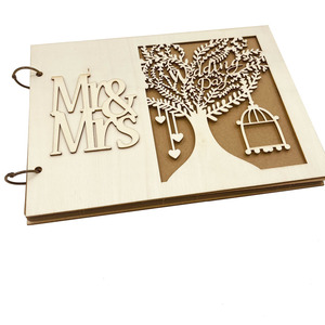 Di alta qualità nuovi regali Souvenir di nozze 20 A4 segni in legno in libro per gli ospiti sposati eccellenti bomboniere Decorative di nozze - Product Image 4