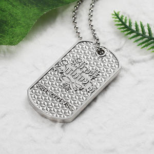 Модная уличная одежда, стильная металлическая бирка из цинкового сплава, цепочка, серебряное ожерелье с двухсторонним тиснением в стиле хип-хоп, Мужская собачья бирка - Product Image 3