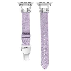 <span class=keywords><strong>Bracelet</strong></span> de montre en <span class=keywords><strong>cuir</strong></span> véritable fin de haute qualité pour Apple Watch Ultra2, <span class=keywords><strong>bracelet</strong></span> de montre pour femme en acier inoxydable avec diamants - Product Image 1