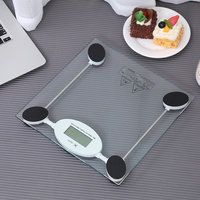Báscula Digital de Peso Corporal de 180 kg con Pantalla LCD, Báscula Electrónica para el Hogar, Vidrio Templado, Material Plástico Personalizable OEM