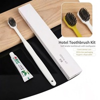Kit d'articles de toilette minimalistes pour hôtel, boîte blanche, flacon ambre, pantoufles, brosse à dents, peigne, rasoir, articles de toilette pour invités, emballage personnalisable