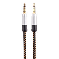 Kabel Audio 15m/3m 3.5mm - Kabel AUX Perekam Nylon Jalinan Male-to-Male untuk Audio Mobil