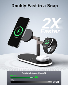 Supporto magnetico del caricatore senza fili 25W 15W veloce 5 in 1 stazione di ricarica magnetica con LED per <span class=keywords><strong>iPhone</strong></span> 17/16/15/14/13/12 serie - Product Image 4