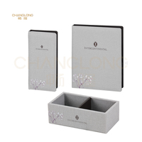 Accessoire de gestion de chambre en cuir PU raffiné et élégant, au profil minimaliste et raffiné, pour suite présidentielle et chambre de prestige