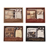 Kit de Journalisation Multithème Imprimé Culturel et Créatif, Ensemble d'Autocollants Transfrontaliers, Fournitures Rétro, Coffret Cadeau