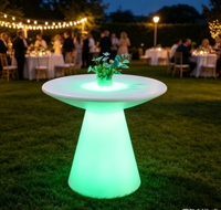 Table de cocktail haute CAIQI à LED RGB lumineuse, étanche et rechargeable, design moderne, pour usage commercial, hôtels et sous-sols
