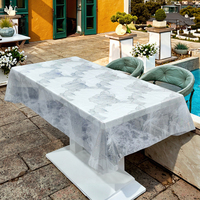 Nappe en PVC de luxe haut de gamme aspect pierre conception Laser ignifuge pour pique-nique en plein air et Villa à manger Style non tissé pour un usage domestique