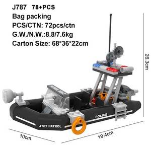 Ensemble de blocs de construction en gros : Bateaux de <span class=keywords><strong>patrouille</strong></span> urbaine, navires de la Garde côtière, bateaux de sauvetage, véhicules et briques d'assemblage - Product Image 2
