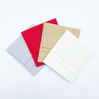Sac de pochette d'emballage de bijoux en microfibre de daim de logo personnalisé avec cartes d'insertion pour le stockage de boîte d'emballage de bijoux de cadeau