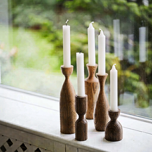 Portavelas de Madera para Decoración Rústica de Interiores de Estilo Granja - Product Image 1