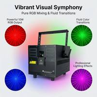 Projecteur laser LED 3D professionnel 10W, contrôle par application téléphonique, éclairage de scène RGB pour DJ/bar/événements de mariage, CRI 90 élevé