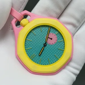 Reloj de Pared de Cuarzo Catoon <span class=keywords><strong>Oyal</strong></span> Pop, con Correa de Cuero Multicolor, para Hombre y Mujer, Estilo Casual, Arcoíris, de Acero Inoxidable - Product Image 1