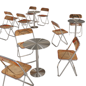 Chaise de salle à manger pliante en acier inoxydable de style industriel moderne pour café, hôtel, école, salon de thé, pâtisserie, appartement - Product Image 1