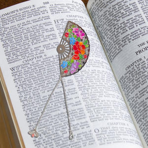 Factory Direct Supply Stationery Superior Quality Fan Design Metal Brass Gradient paint effort <b>Bookmark</b> For Sale - Product Image 1