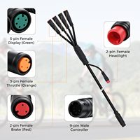 Cable Principal Impermeable 1T5 913AG para Bicicleta Eléctrica, Arnés de Cableado de 9 Pines para Controladores, Freno, Pantalla y Acelerador