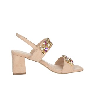 Sandali con tacco da donna 24137 con plateau soletta in gomma Peep Toe-moda cipria per tutte le stagioni inverno primavera estate autunno - Product Image 4