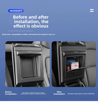 Boîte de rangement cachée imperméable en plastique avec 1 à 3 compartiments pour la console centrale de Tesla Model 3/Y, organiseur de voiture adaptable