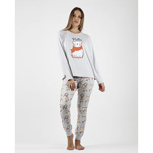 ADMAS Mignon Pyjama Respirant Manches Longues Bouton Personnalisé Taille Élastique-Bonjour Hiver pour Femmes Fabriqué en Modal Spandex pour Homewear - Product Image 1