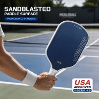 Vente en gros de raquettes de pickleball J2CR 2 COR 5:21 avec bord en mousse injectée, surface sablée en fibre de carbone, raquettes de pickleball professionnelles