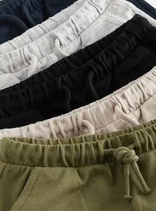 Individuelle Neugeborene Baby-Shorts für Jungen lässig solide Farbe Baby-Kids-Shorts Sommer-Shorts dünn mit Taschen
