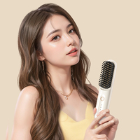 Brosse lissante sans fil rechargeable avec 3 réglages de température, peigne chauffant portable pour femmes