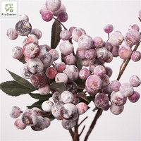 Branche de fruits artificielle en mousse de haute qualité, 45 cm, petits myrtilles et baies violettes, pour décoration de mariage, de Noël, de table et de maison
