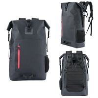Sac à dos étanche personnalisé en bâche PVC ou TPU 30L Sac à dos à enroulement pour la randonnée, le surf, le rafting, la rivière