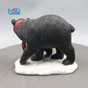 MSD Großhandel Anpassbare Harz-Tierfiguren Bären Wasserdicht Handbemalt Schwarz für Garten- und Heimdekoration - Product Image 4