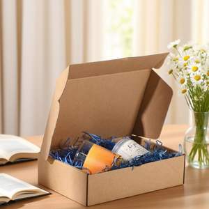 Cajas de Embalaje de Regalo de Cartón Corrugado Kraft Plegables, Hechas con Materiales Reciclados, con Relieve y Protección UV - Product Image 3