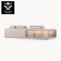 Ensemble de canapés modulaires de luxe en forme de L Nouveau design Meubles rembourrés 8 places pour salon Canapé d'angle Bibliothèque sur mesure pour les villas