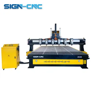 רב ראשי שש ציר CNC נתב עץ נתב מכונת 2540 סופר גדול גודל עבור תעשיית סימן