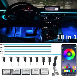 ไฟ LED RGB สำหรับพื้นที่วางเท้าในรถยนต์ 18-in-1 พร้อมแอปและรีโมทคอนโทรล ควบคุมสีได้ไม่จำกัด ซิงค์กับเสียงเพลง ชุดไฟสร้างบรรยากาศภายในรถ - Product Image 1